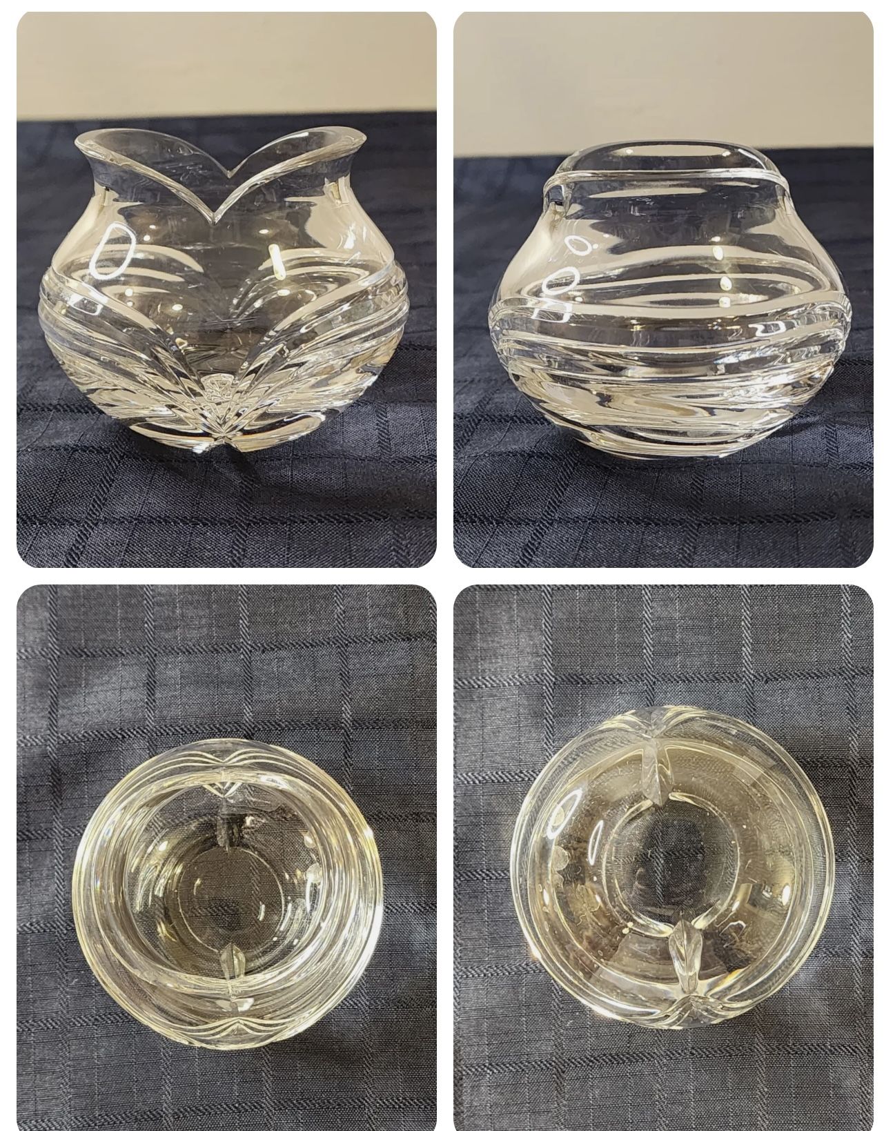 Vintage Heart Shaped Small Crystal Bowl Trinket/Candy