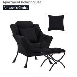 Super Comfy Chair With Pillow And Foldable Ottoman
