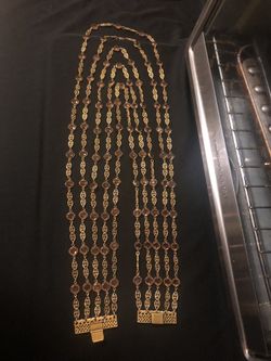 Mid Century 5 Strand Topaz & Gold Necklace Available Read Description 