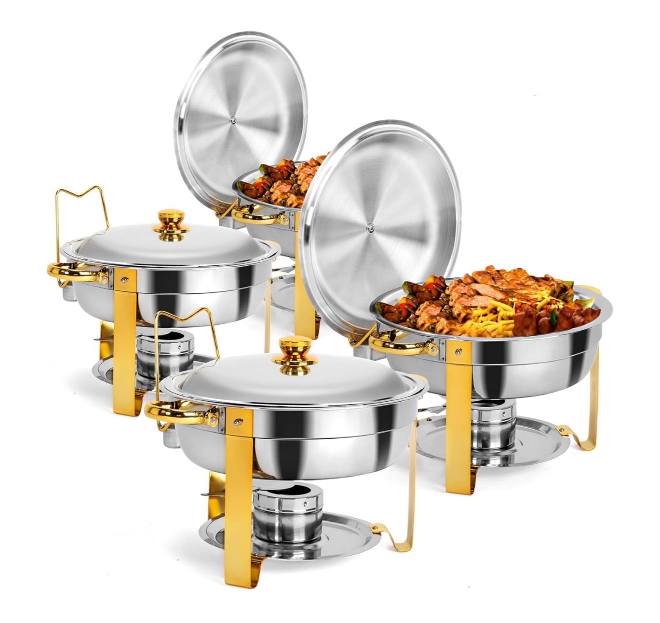 4 Pack Gold Chafing Dishes for Buffet(Jh2836B)