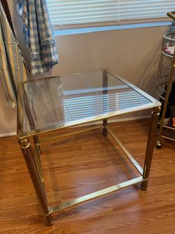 Vintage gold and glass table