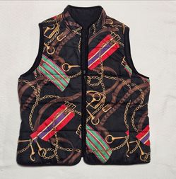 Lauren Ralph Lauren Reversible Quilted Vest Embroidered Crest Size XL