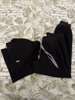 FIGS Black Scrubs Set Top and Pants