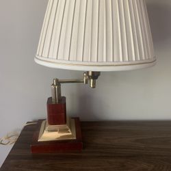 Retro Library Lamp with Pleated Shade 