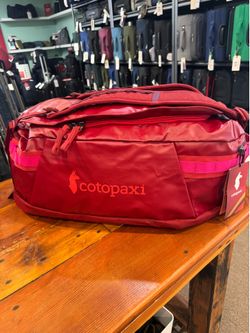 Cotopaxi Allpa Getaway 55L Travel Duffel Backpack – Crimson – Brand New