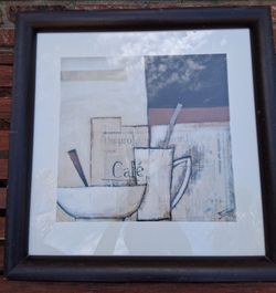 Z Gallerie Framed Modern Coffee Art Print (20x20) – Espresso Frame