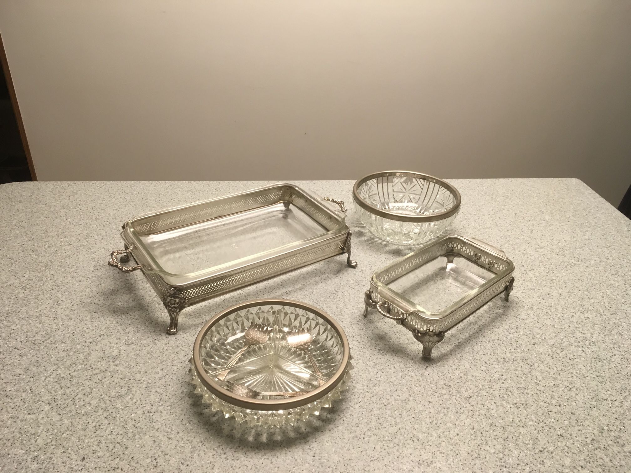 Vintage Silver Plated Servers Set Also For Sale Platters