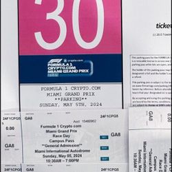 ****3 FORMULA 1 RACE DAY (SUNDAY)TICKETS!!!  *PARKING PASS INCLUDED