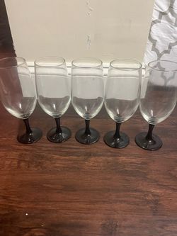 Wine Glasses with Black Stems