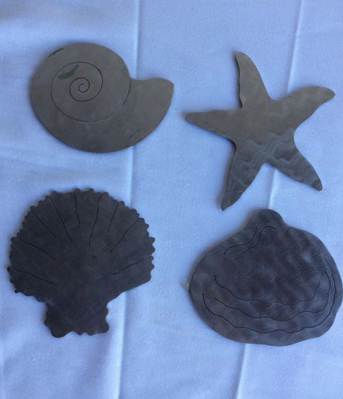 Sea shell metal coasters