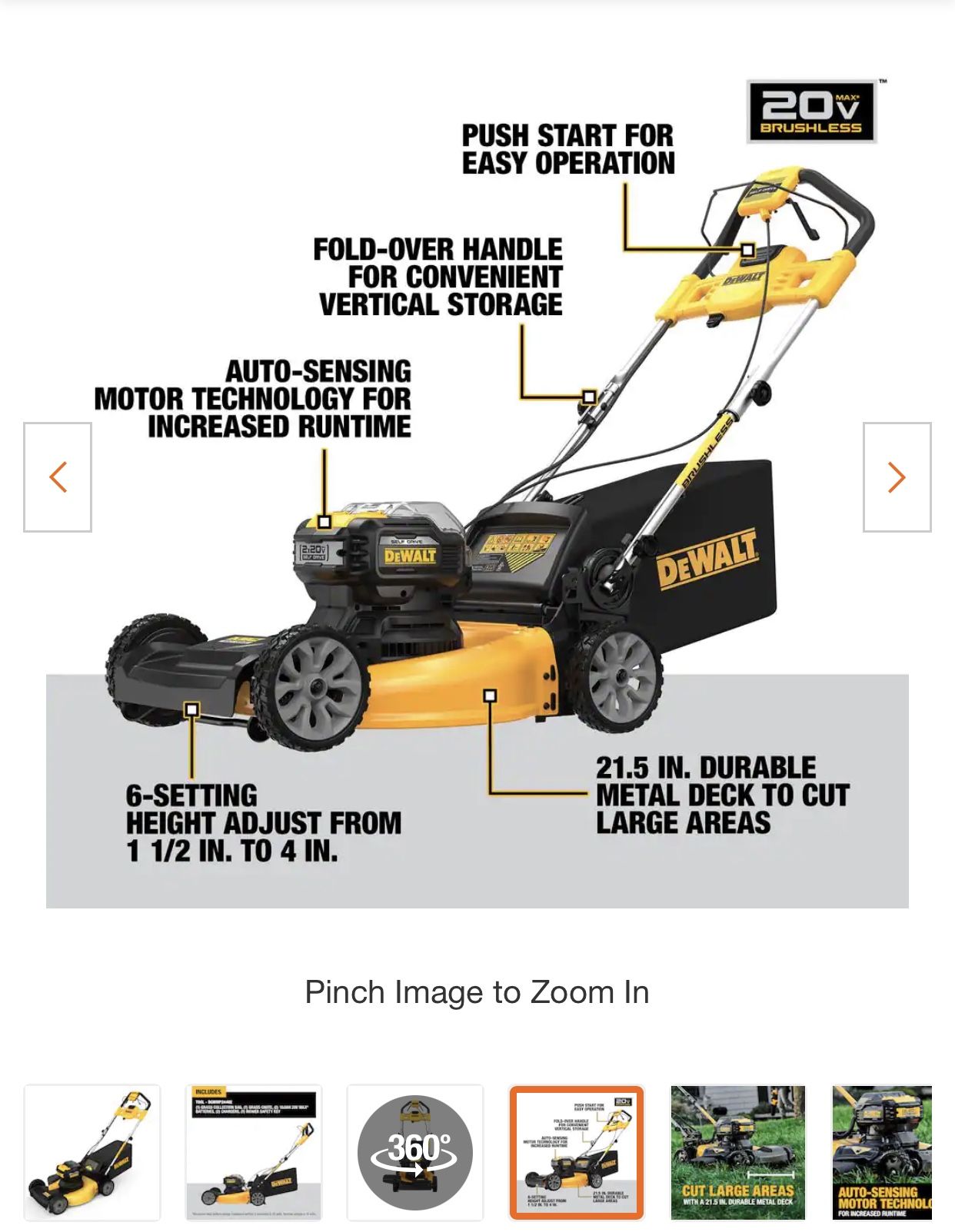 DEWALT 20V 21.5 in. Battery Powered Walk Behind Self Propelled Lawn Mower with (2) 10Ah