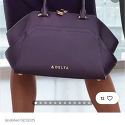 Delta Airlines Exclusive Zac Posen Passport Plum Purple Purse With Lock And Key