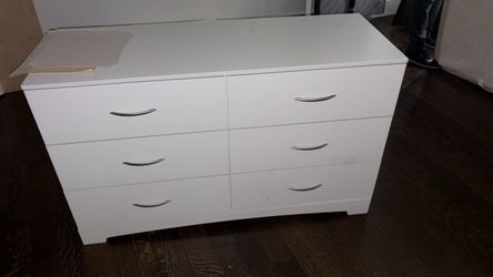 White 6-Drawer Double Dresser