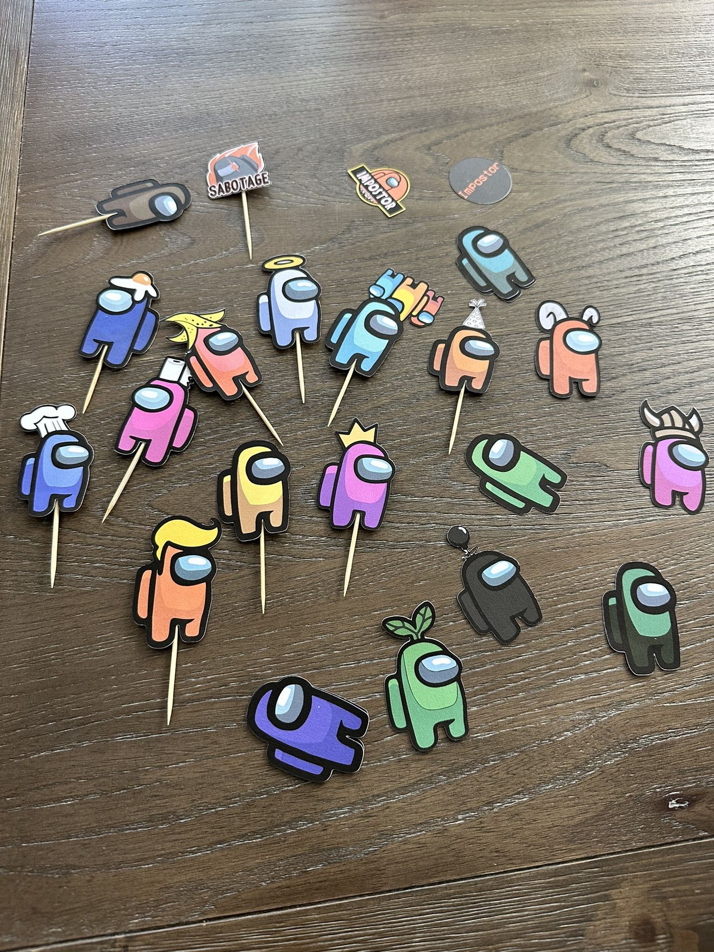 Customized Among Us Cupcake Toppers