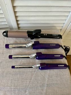 Lot of 4 Conair Curling Irons 1.5” 1” 3/4” 1/2” Hair Styling Tools