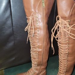 Women's  Lace Up Over The Knee Boots  Sz 10  