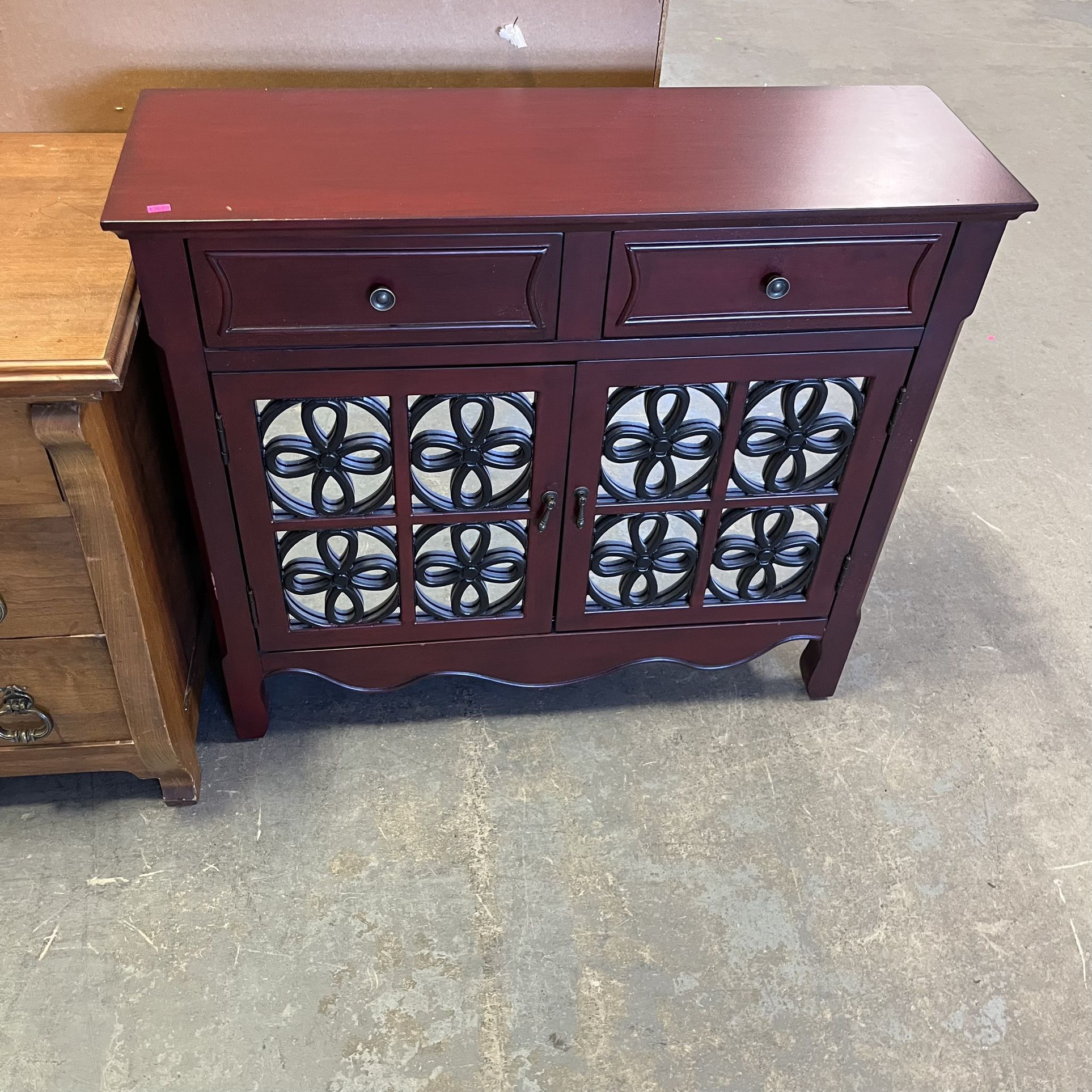 Red Sofa Table Cabinet Narrow (in Store)