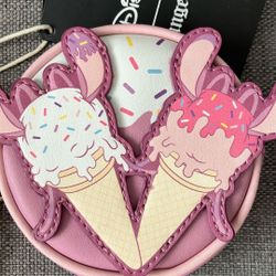 NWT Disney Loungefly Stitch and Angel Sprinkles Ice Cream Wristlet Pouch