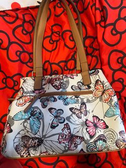 Butterfly Print Tote Handbag