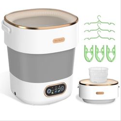 ☆ Portable Washing Machine, Mini Washer and Spin-Dryer With Folding Hanger, 16L Large Capacity Small Compact Laundry Machine of Underwear, Baby Clothe