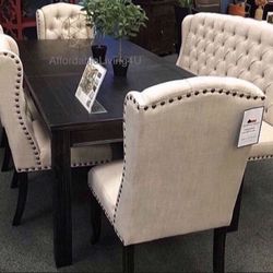 6 Pc Wingback Dining Table Set Brand New In Box 