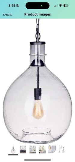 CASAMOTION Pendant Light Glass Ceiling Hanging Light Fixture Kitchen Island Large Vintage Chandelier Lighting Rustic Farmhouse Dining Room Table Entry
