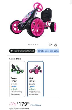 Hauck Kids Pedal Go-Kart Pink