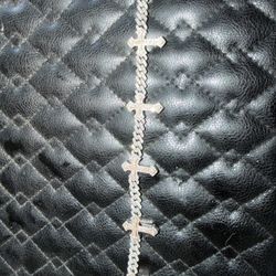 Natural Diamond Two-Tone Cross Bracelet – 14K / VVS style