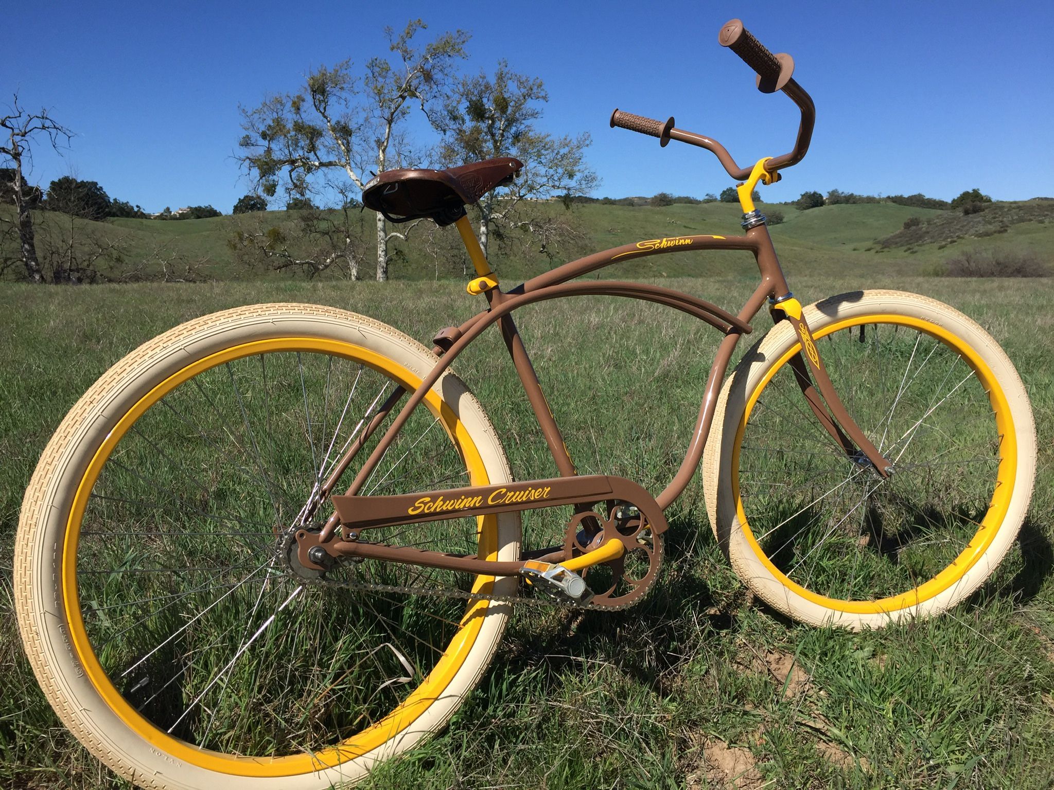 Custom PADRES themed vintage Schwinn Beach Cruiser FULL SHOW