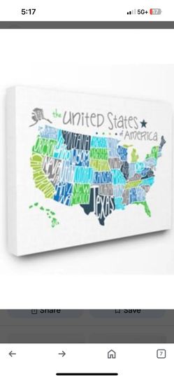 50 States Canvas Picture 