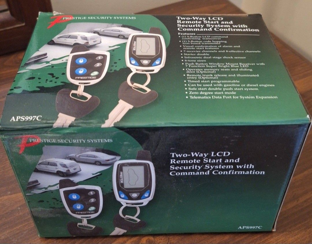 Brand New In Box Prestige APS997C Two-Way LCD Remote Start And Security System