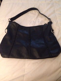 Black Leather Hobo bag-large