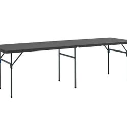 8ft Heavy-Duty Folding Table – Easy Fold, Indoor/Outdoor Use, Seats 8, Black 🖤💪 