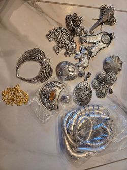 German silver metal pendants