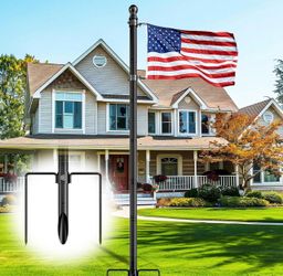 1.3" Large Diameter Heavy Duty 10 FT Flag Pole in Ground Stainless Steel Flag Poles for Outside House, Wind-Resistant Flagpole Kit for Yard Outdoor ne