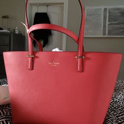 Used Kate Spade Cedar Street Small Harmony Shoulder Rooster Red Leather Tote