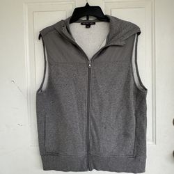 Michael Kors Vest Hoodie Sweatshirt Sleeveless Full Zip Gray Mens Size M