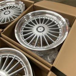 18” Classic Alpina Style Silver Wheels NEW 4X Square Set 18x8.5 +20 (5x120) (5x112) For BMW E60 E39 