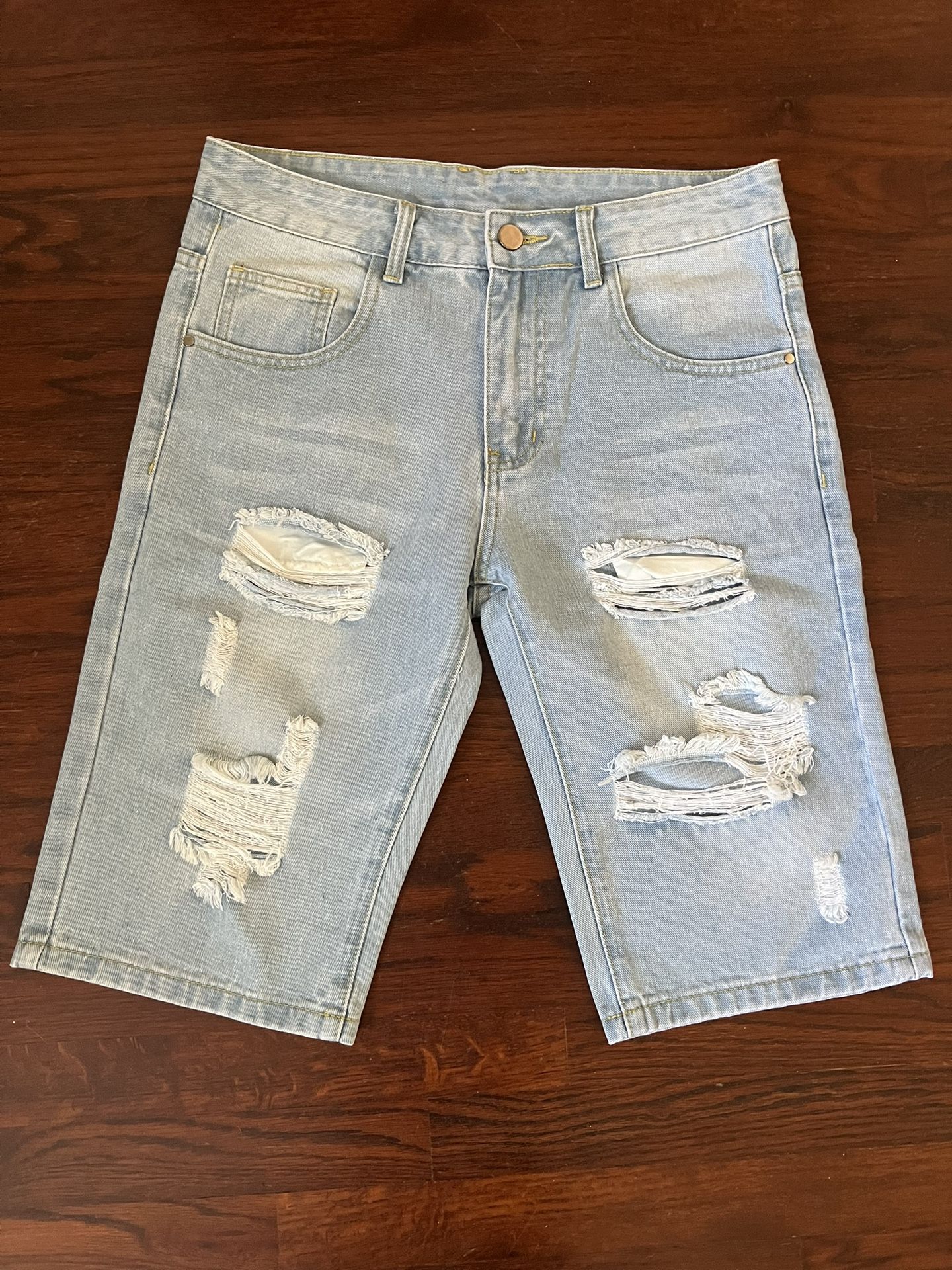 Men’s Distressed Denim Shorts