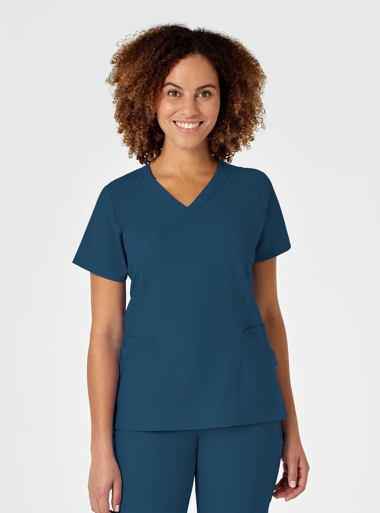 Mock wrap scrub top US L