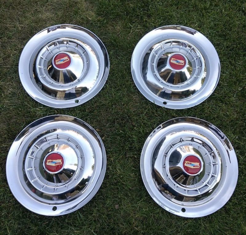 1954 Chevy Bel Air Full Disc Hubcaps Wheel Covers