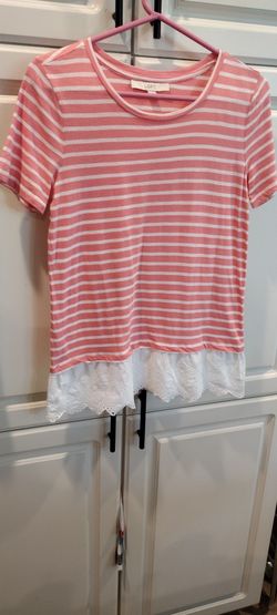 Striped/Eyelet Lace LOFT - S