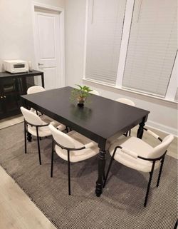 Dining Table + 6 Chairs — Black Finish