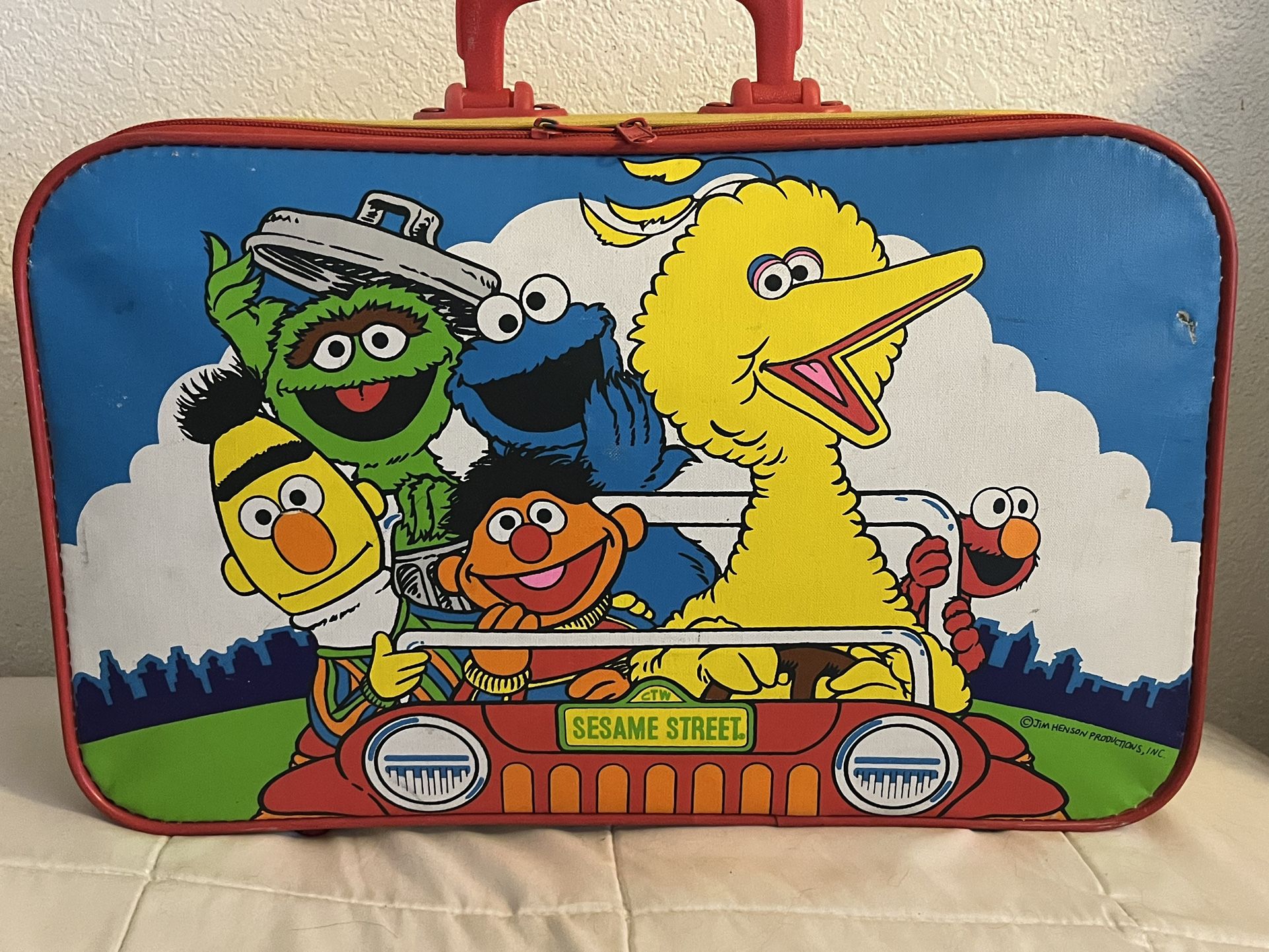 VINTAGE ERO Sesame Street Carry-On Luggage Suitcase Kids Travel Bag