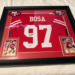 49ers Nick Bosa Autographed Framed Jersey 