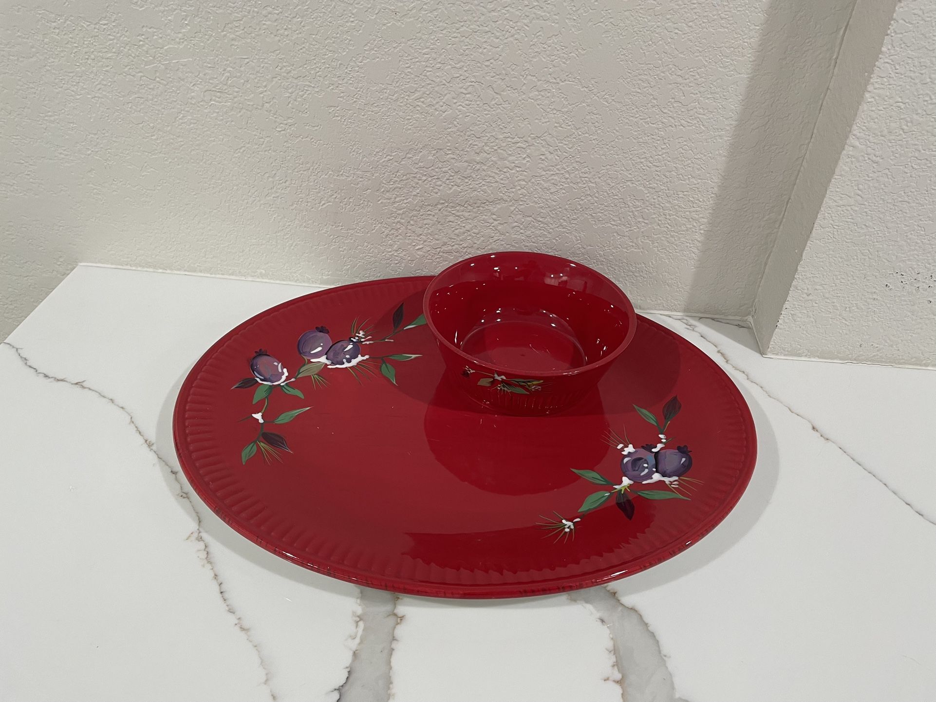 Tracy Jolly Ol’ Snowy Chips And Dip Platter / Tray And Bowl