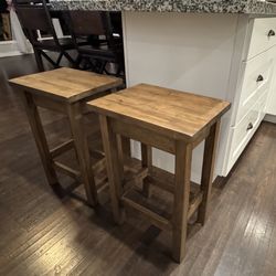 2 Solid Wood Stools