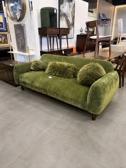 Olive Green Sofa – Organic Modern Designer Style