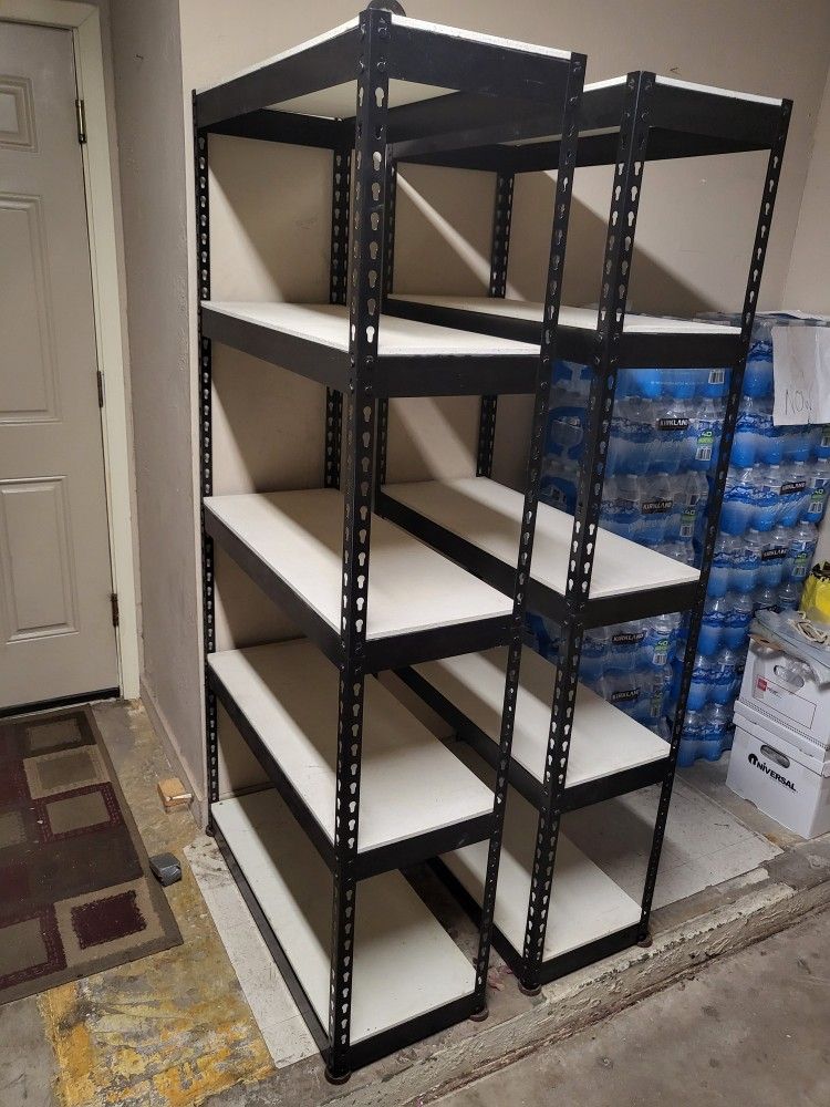 2 Storage Shelving Units Sold Together As 1 Lot