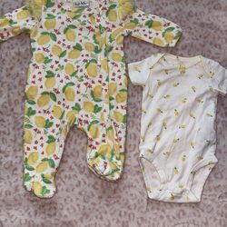 Lemon 0-3 month outfit bundle